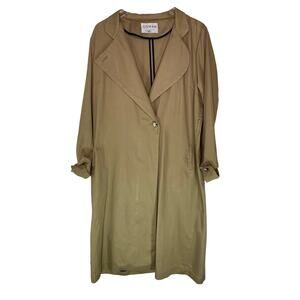 Osman London Tan Beige Preppy Relaxed Lightweight Basic Trench Coat Size 14